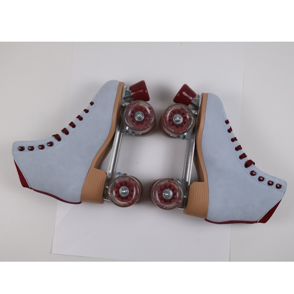 Candi Grl Roller Skates Carlin Blue Burgundy Size 10 Suede NEW MSRP 120 - Picture 2 of 6